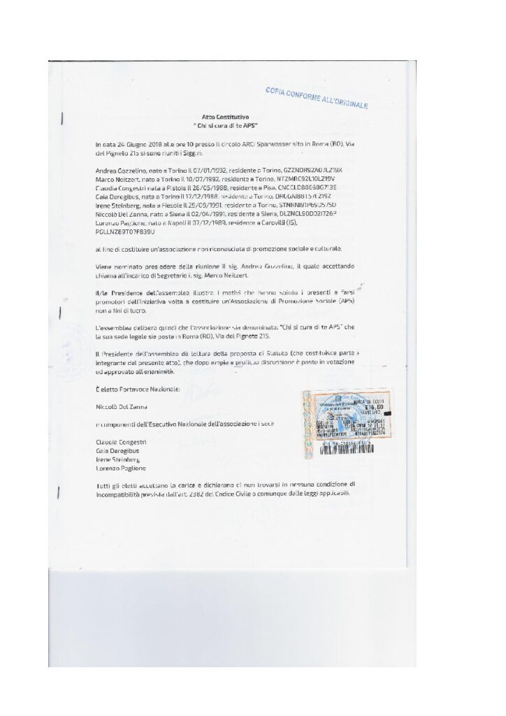 thumbnail of Atto Costitutivo e Statuto