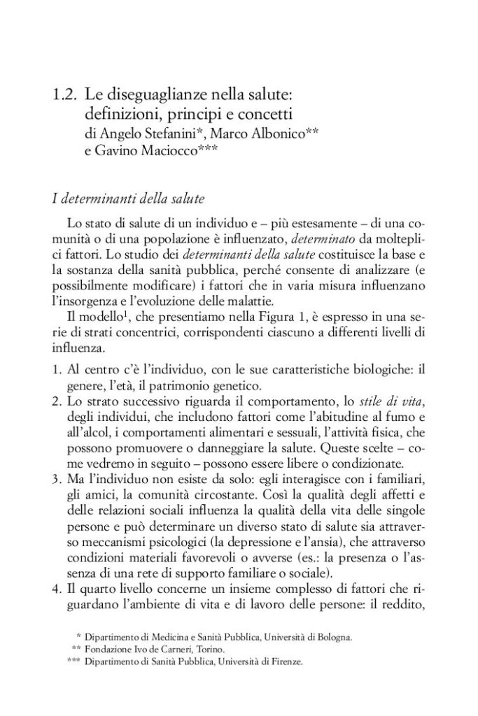 thumbnail of Le diseguaglianze in salute: definizioni,principi e concetti (Stefanini, Albonico, Maciocco)
